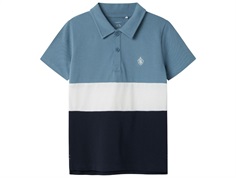 Name It polo t-shirt spring lake/hvid/navy blazer